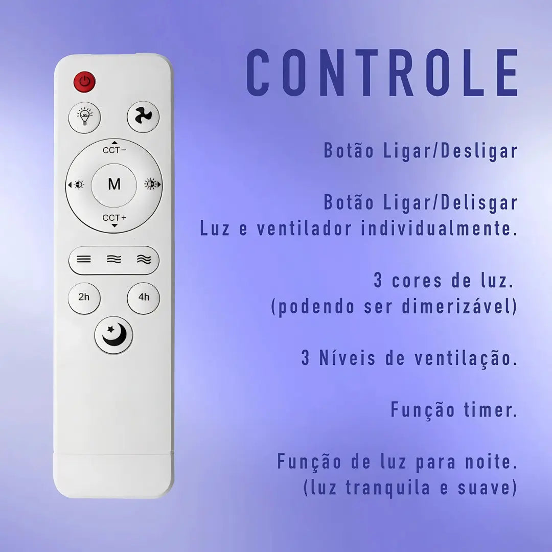 Ventilador de Teto Flower Fan Light com Lâmpada LED - 6 Hélices